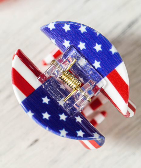 Dark Blue Independence Day Flag Pattern Hair Claw