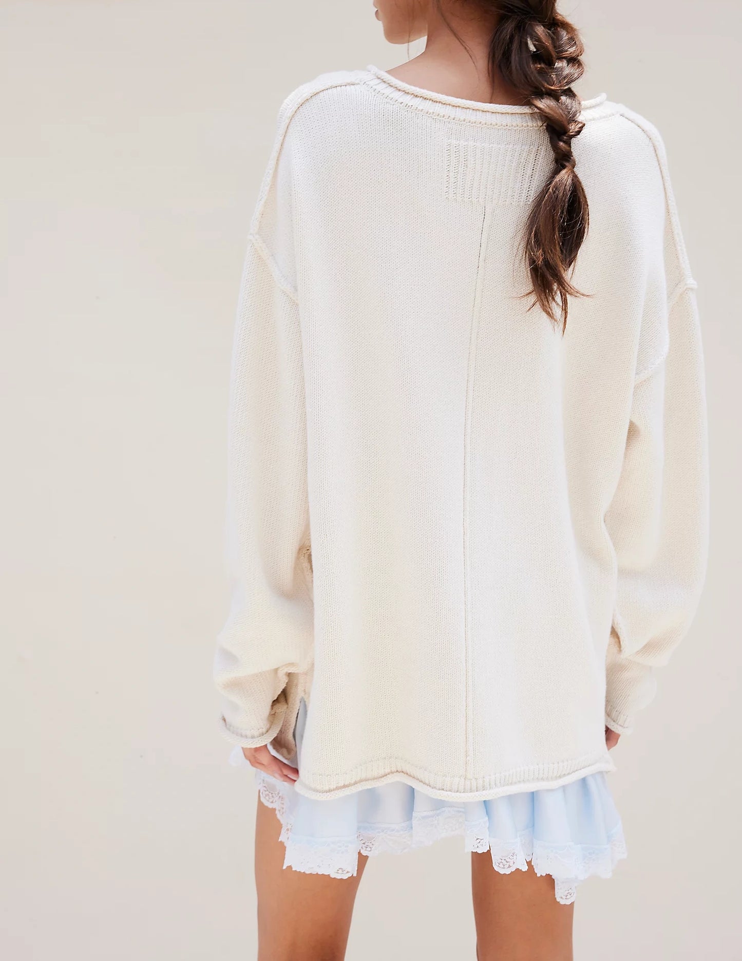 Women's Oversized Roll-Neck Soft Knit Pullover Sweater