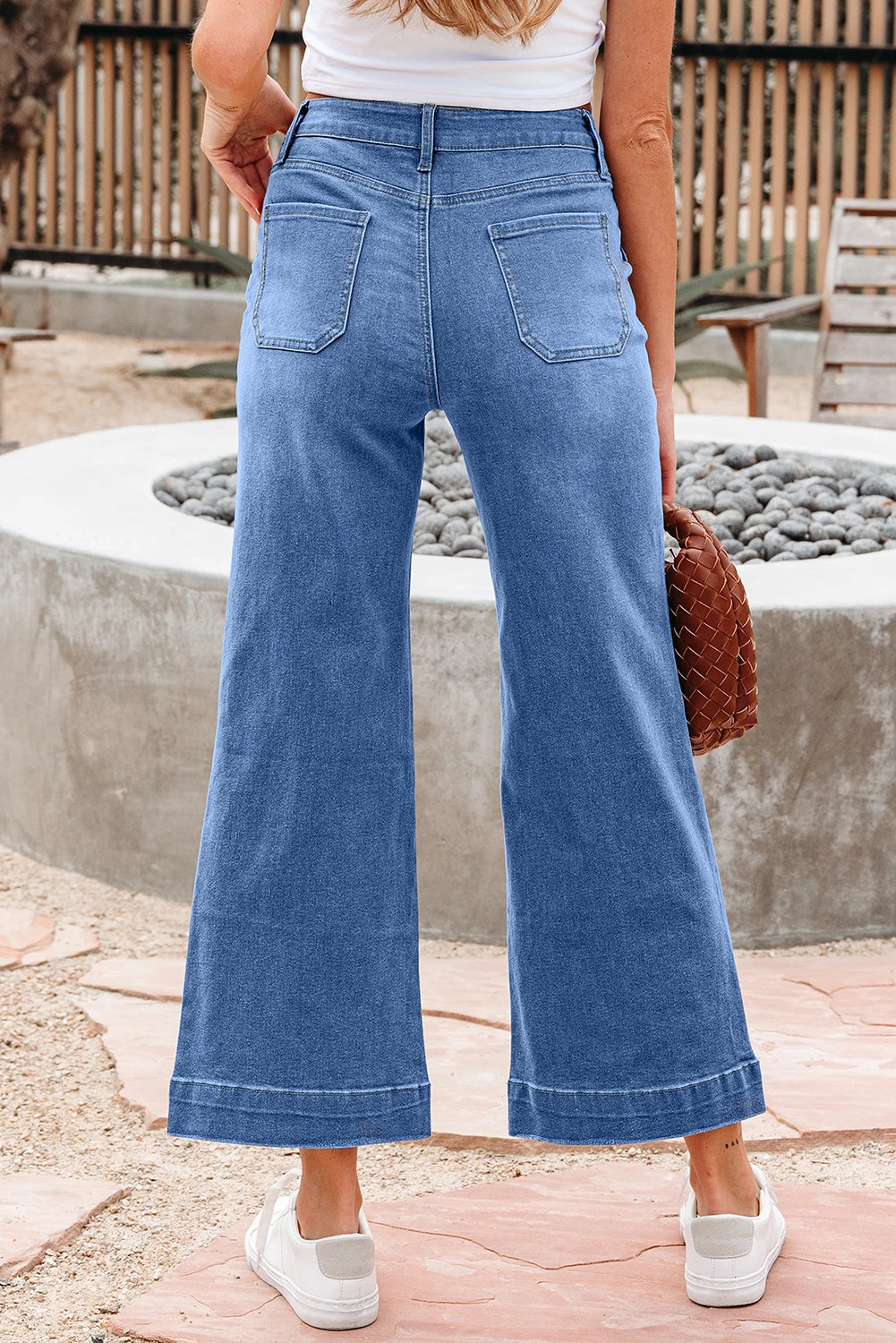 Ashleigh Blue Cropped High Rise Wide Leg Jeans