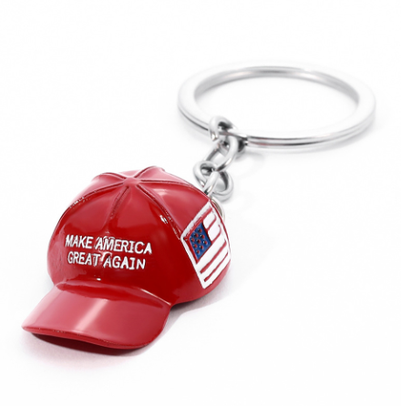 Fiery Red Make America Great Again Cap Pendant Keychain