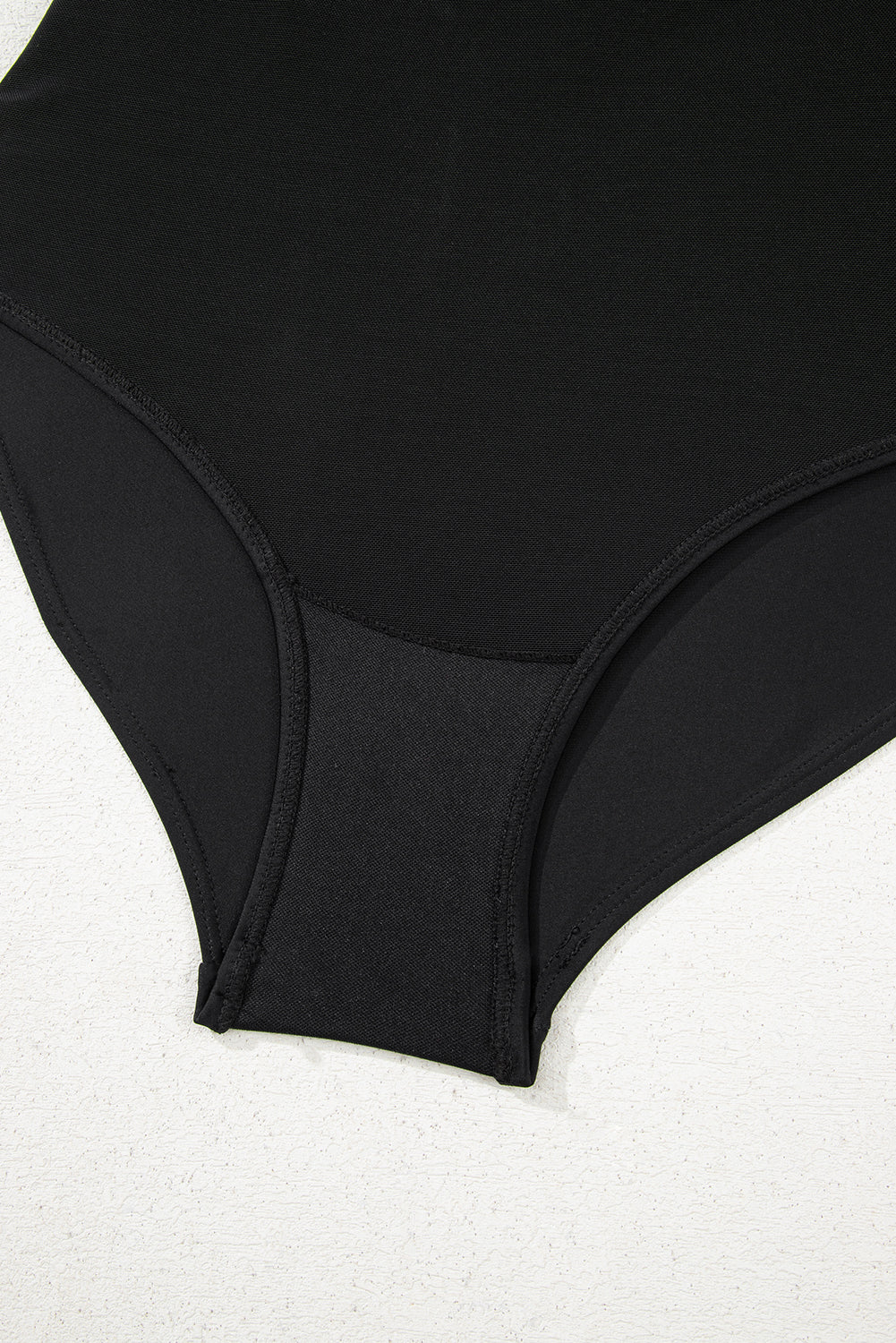 Black U Neck Adjustable Straps Knotted Skirt Patchwork One Piece Swimsuit