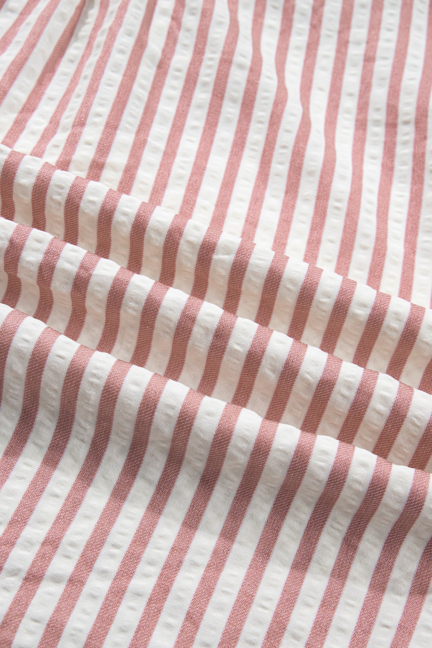 Pink Stripe Leopard Trim V Neck Button Down Half Sleeve Shirt