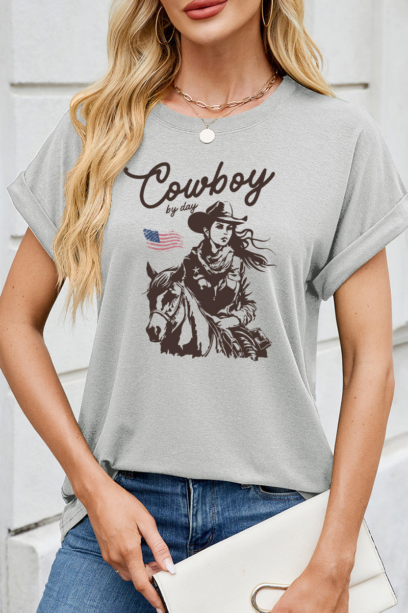 Cowgirl Graphic Tee Women Western Country Casual Shirt