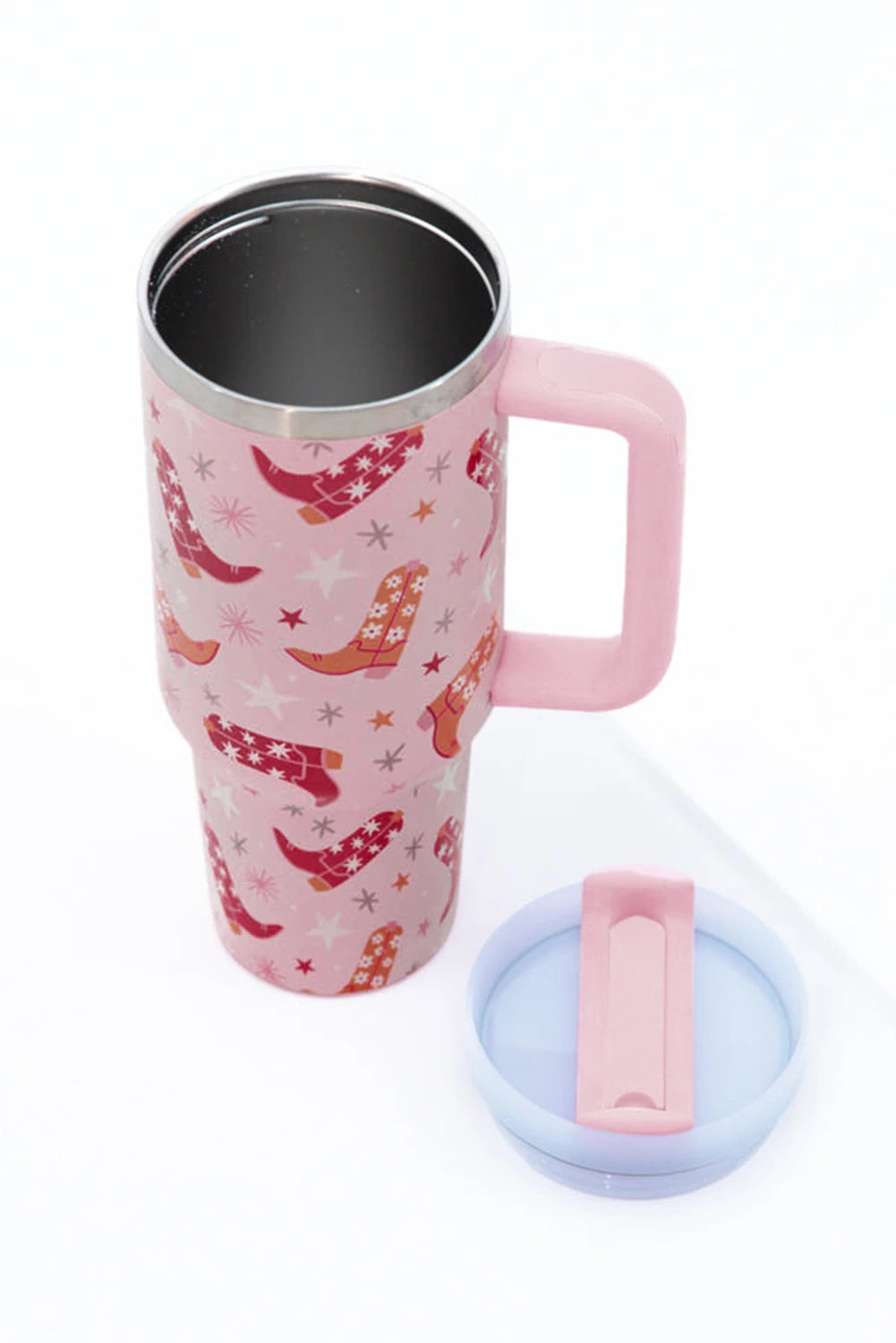Sachet Pink Western Boot Tumbler with Straw 40oz