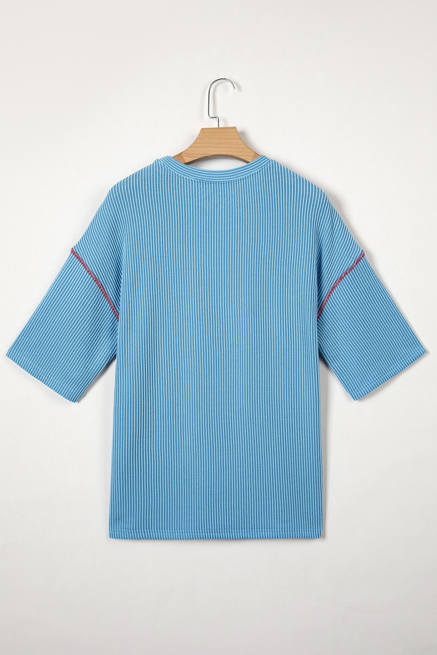 Fiery Red USA Graphic Half Sleeve Loose Ribbed Top
