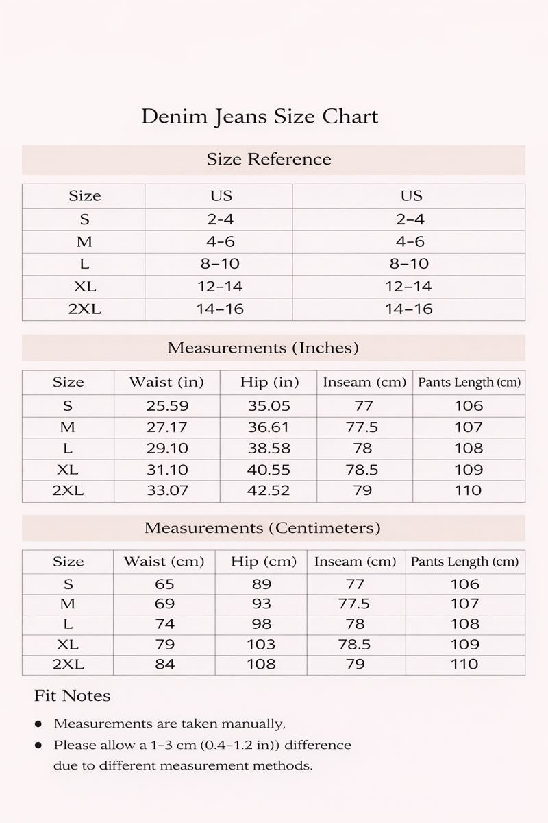 2026 High Waisted Wide Leg Washed Denim Jeans