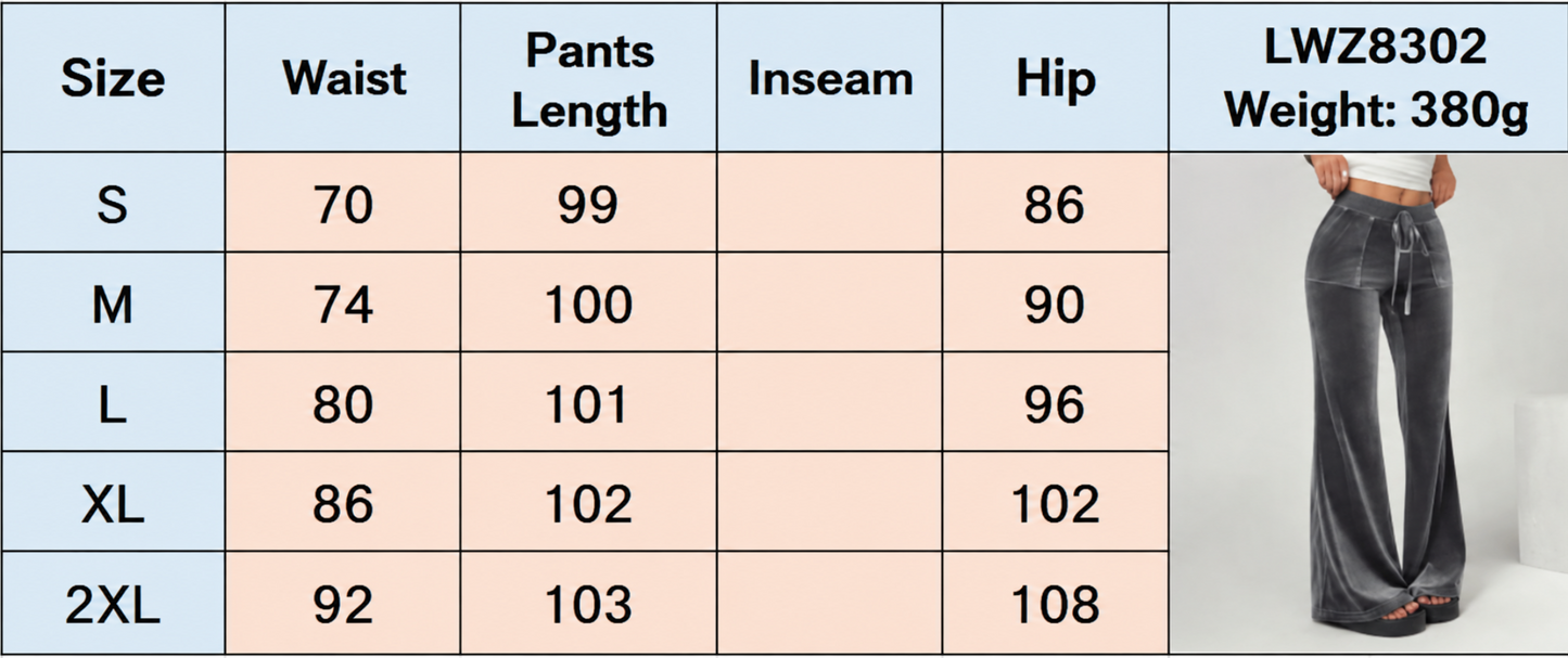 Velvet Flare Pants High Waist Wide Leg Casual Trousers