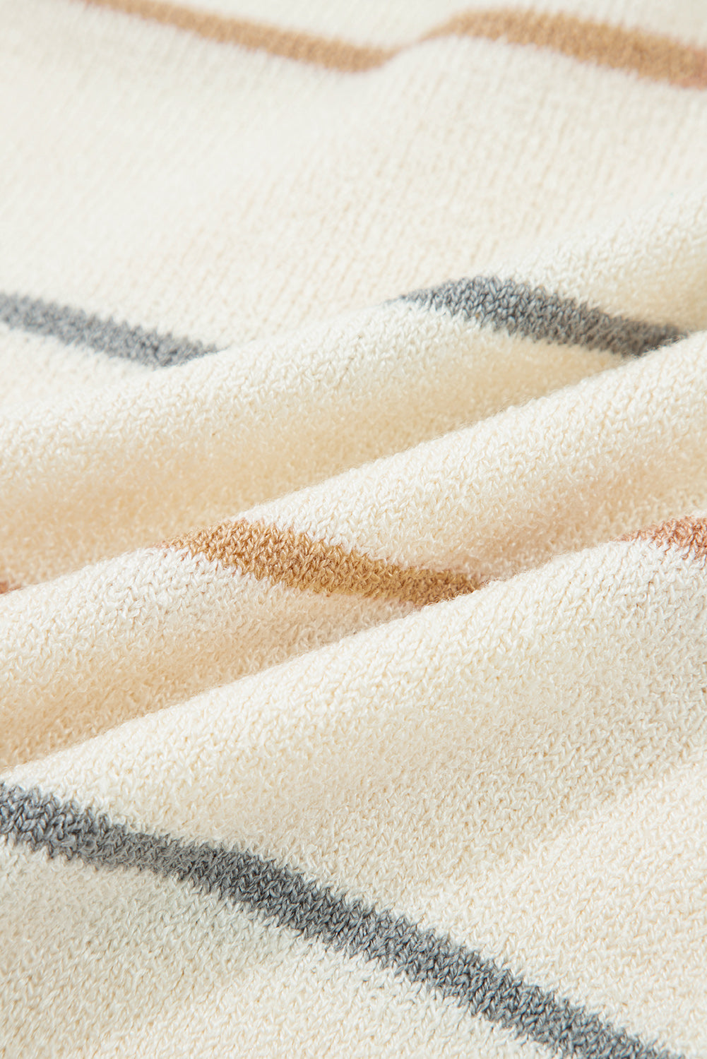 Multicolour Ribbed Edge Drop Shoulder Sweater