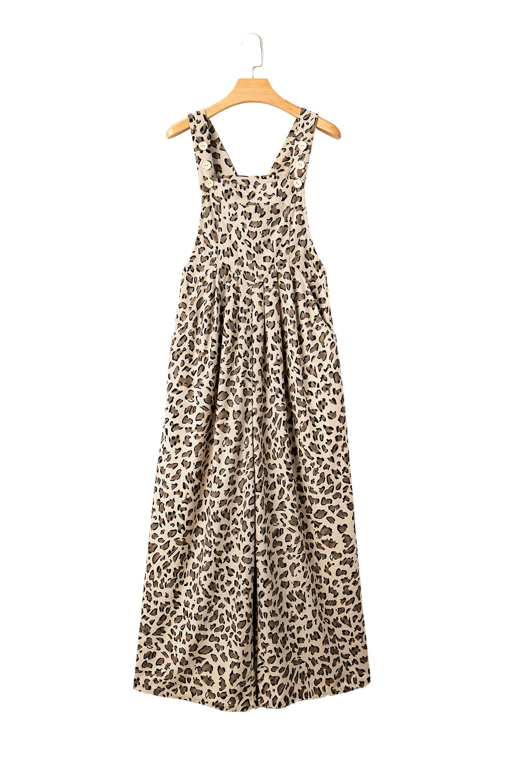 Brown Leopard Bib Wide Leg Jumpsuit