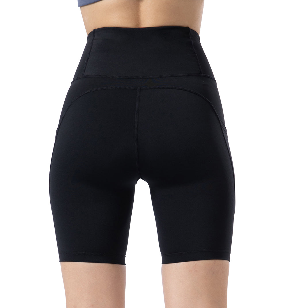 LOVESOFT Women's 8" Exercise Running Biker Shorts With Side Pockets