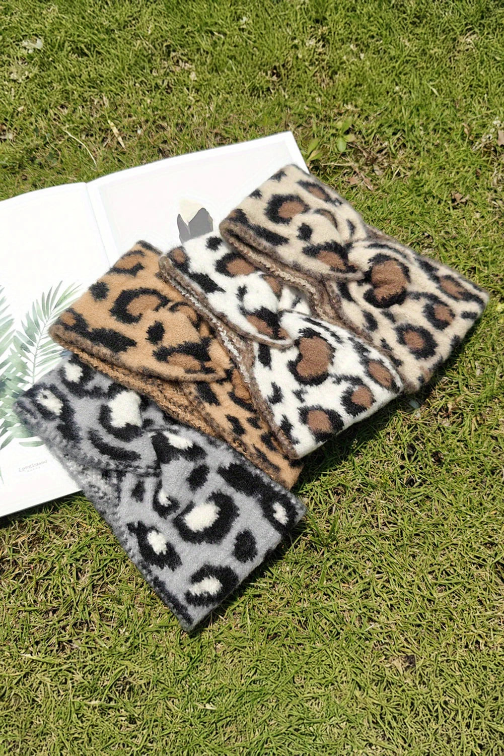 Thai Curry Leopard Plush Knit Twisted Detail Turban Headband