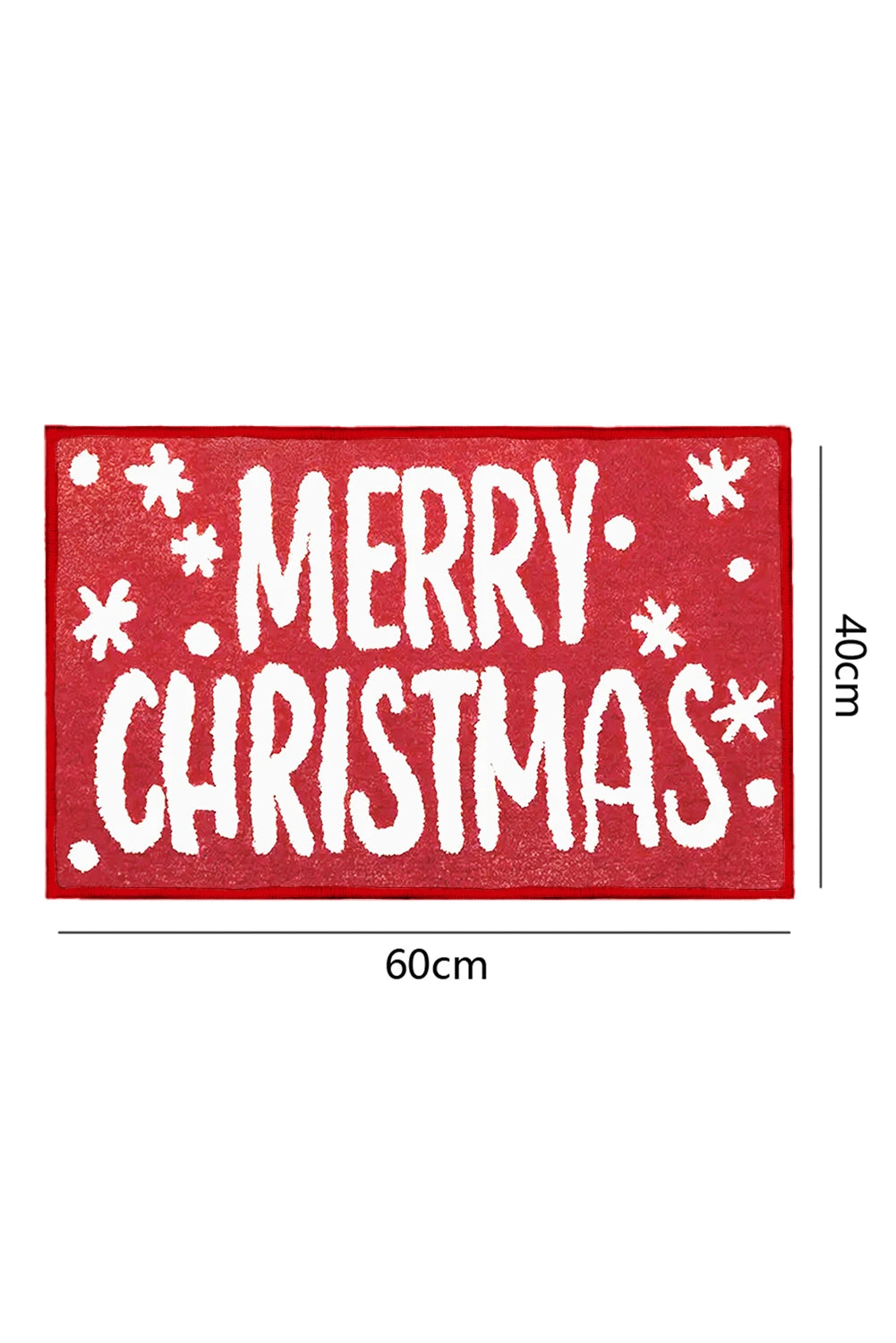 Fiery Red 40*60cm Merry Christmas Print Absorbent Microfiber Entrance Mat