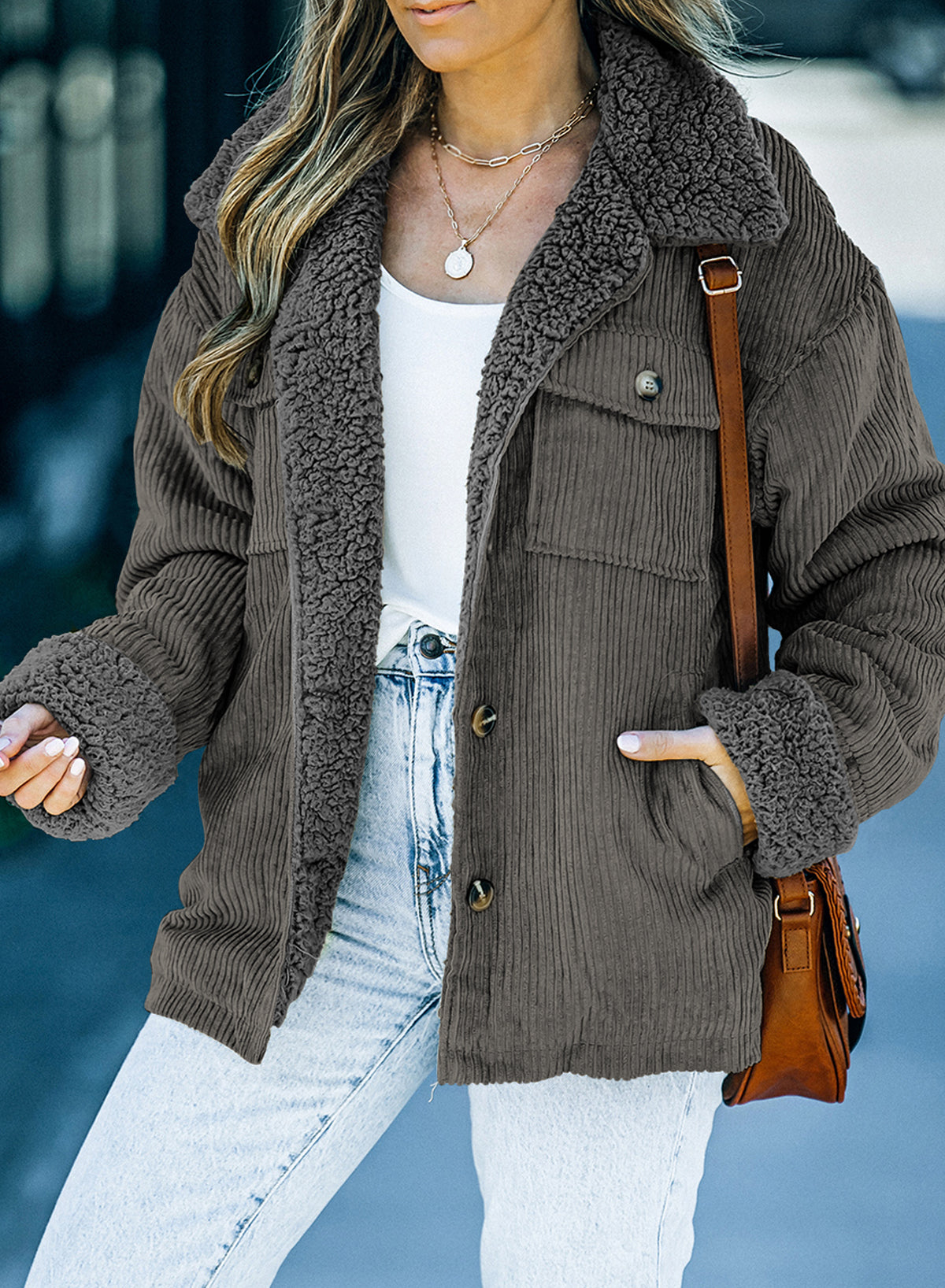 Dark Grey Solid Color Quilted Zip Up Puffer Jacket