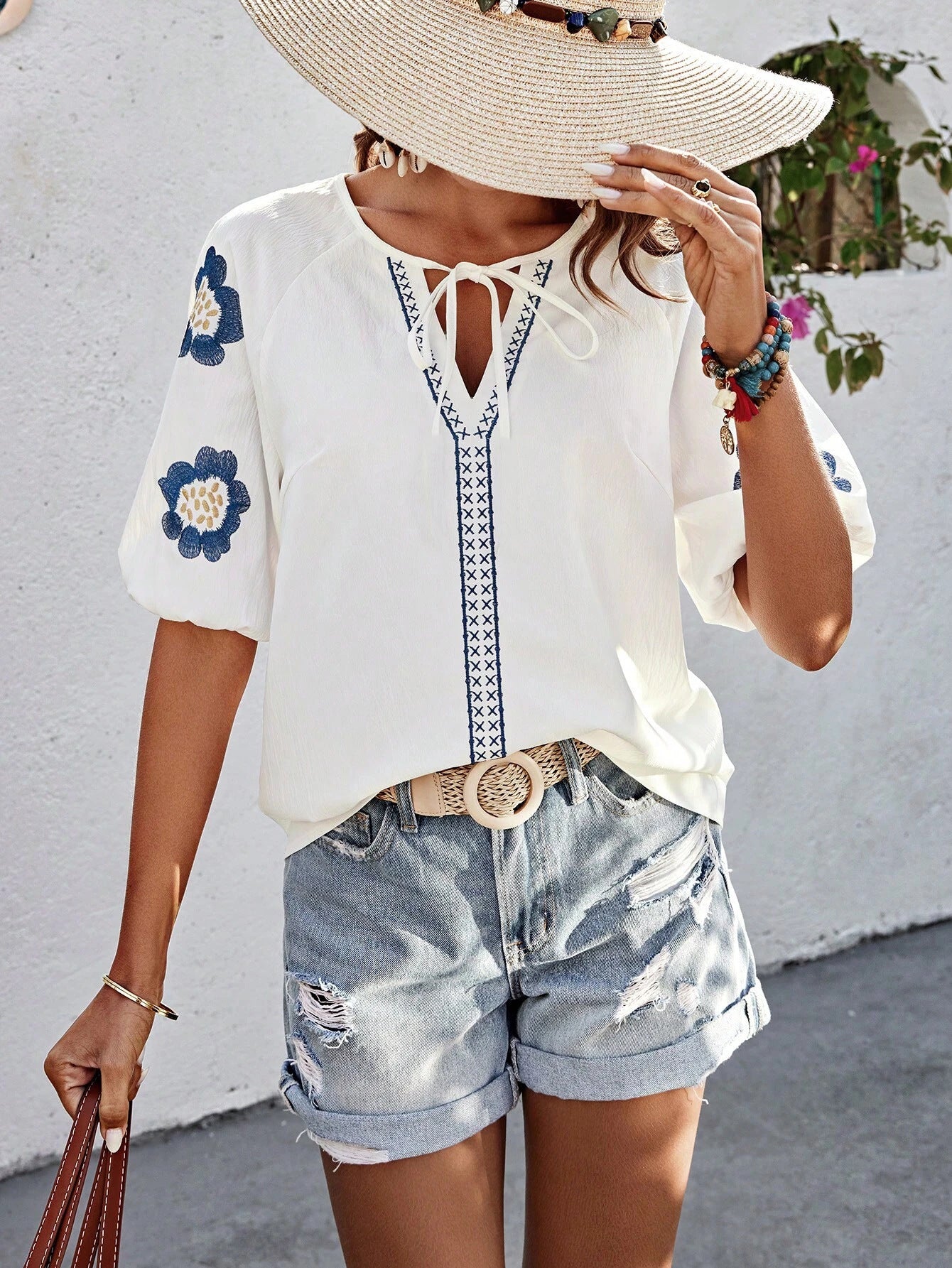 Long Sleeve Blouse V Neck Top Shirt