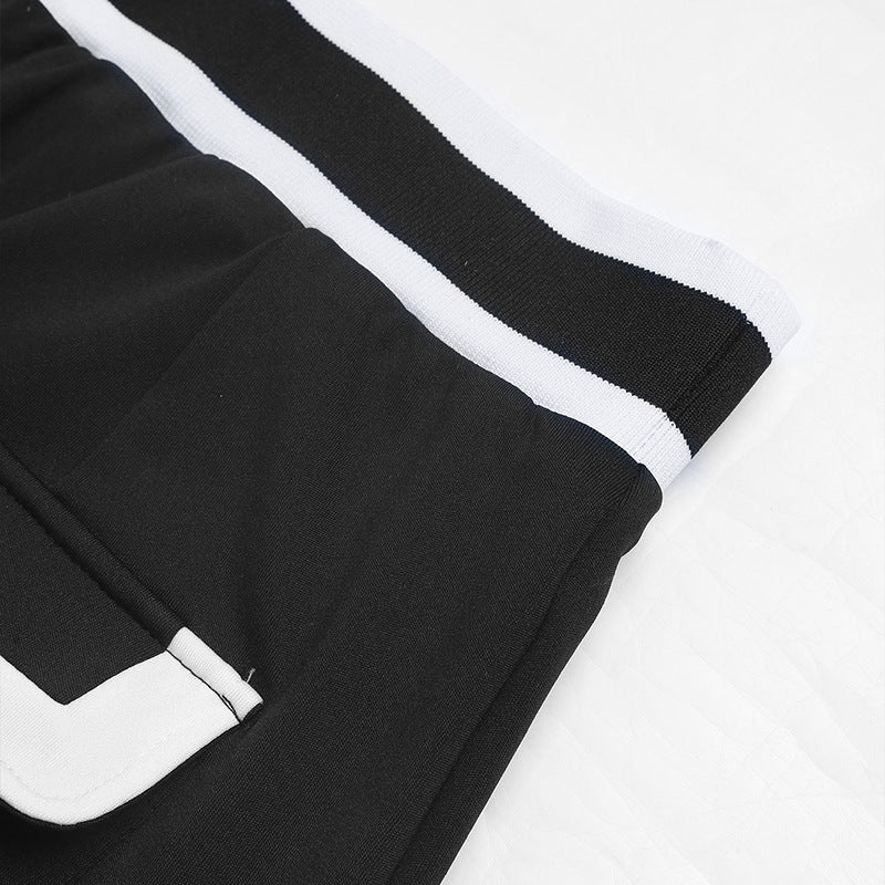 Color Block High Waist Midi Pencil Skirt