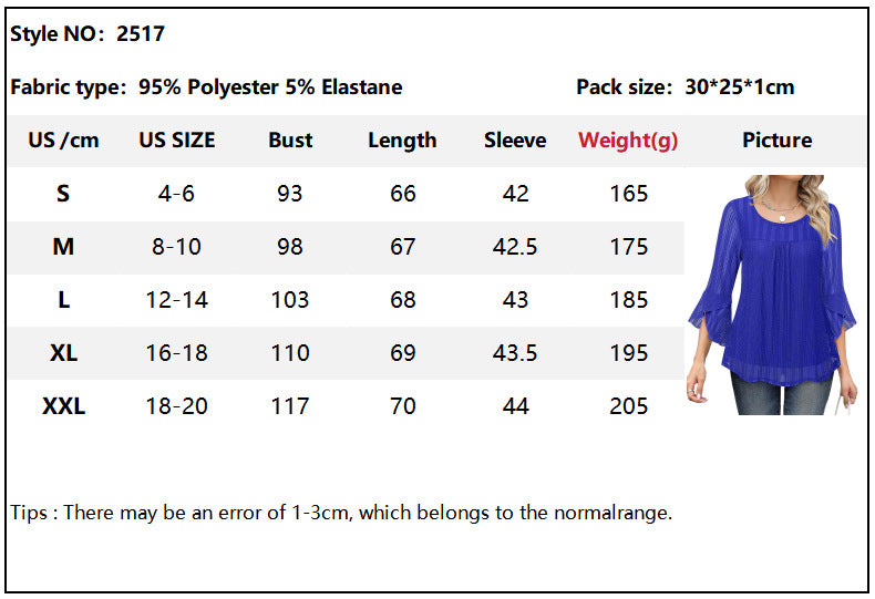 2025 Summer Round Neck Ruffle Sleeve Shiny Mesh Top