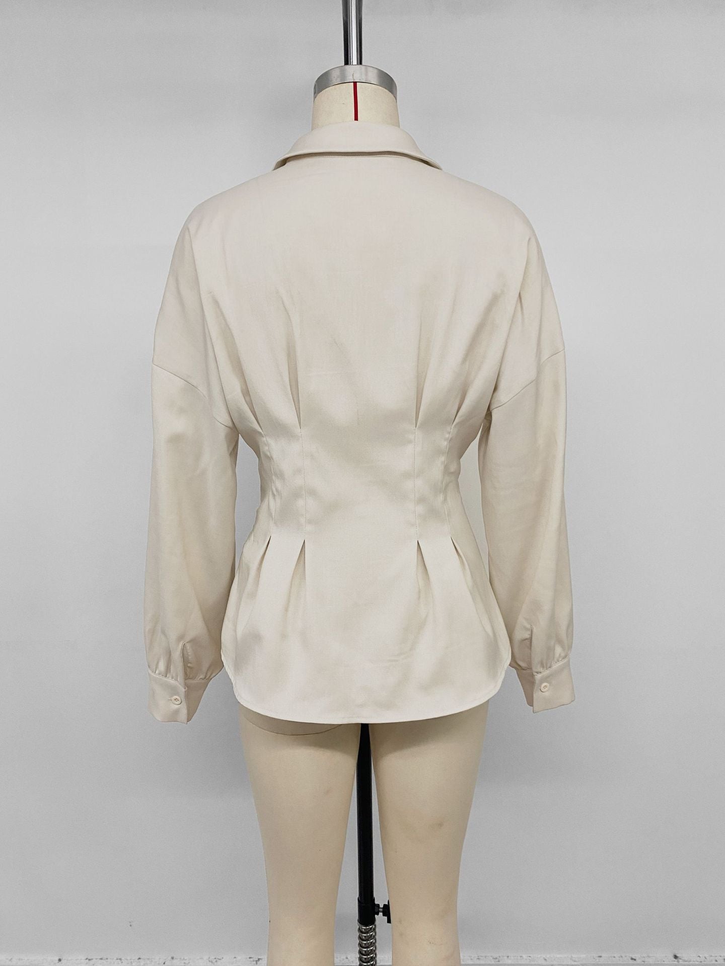 Waist Cinched Button Down Peplum Shirt