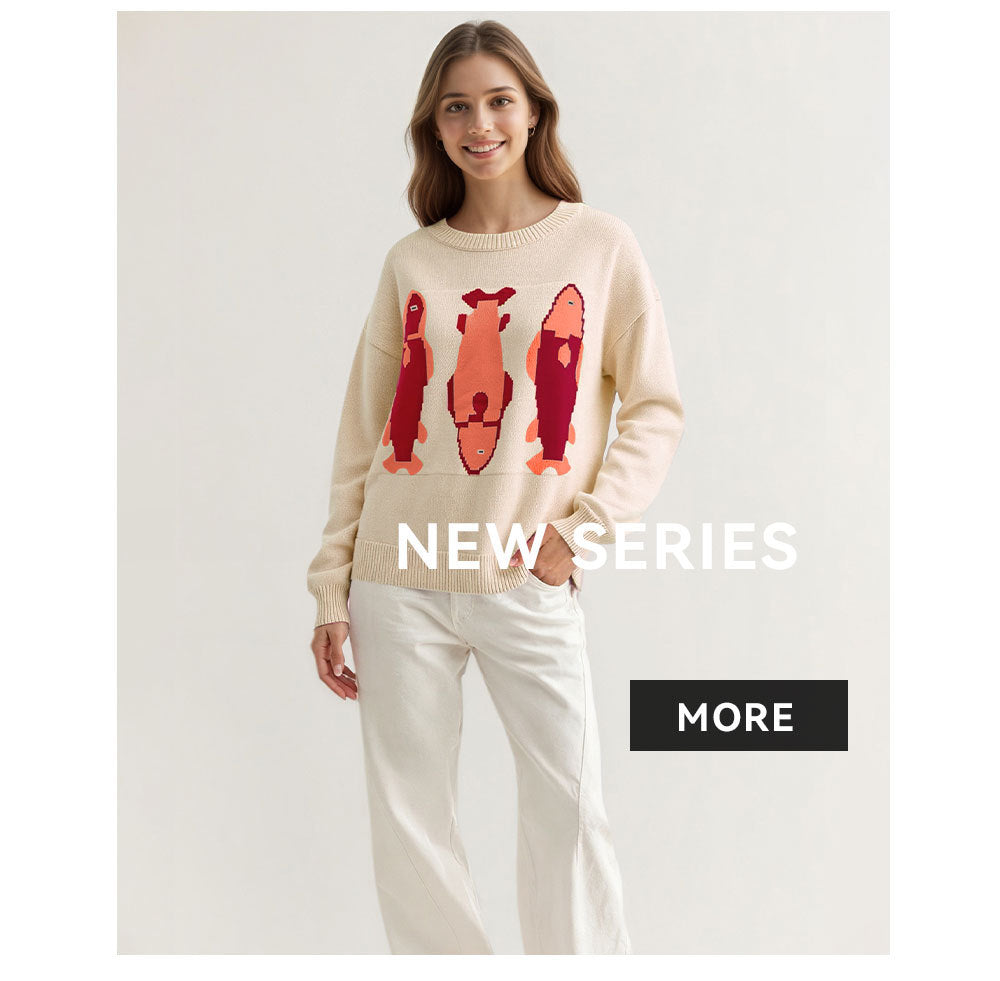 Women's Oversized Crewneck Graphic Knit Sweater