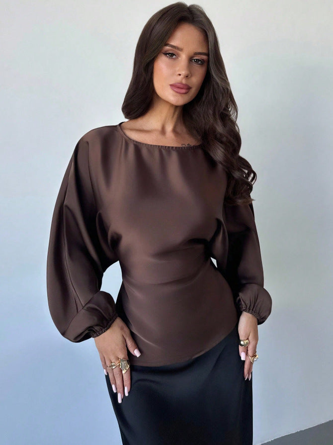 Striped Cotton Top Casual Henley Oversized Long Sleeve
