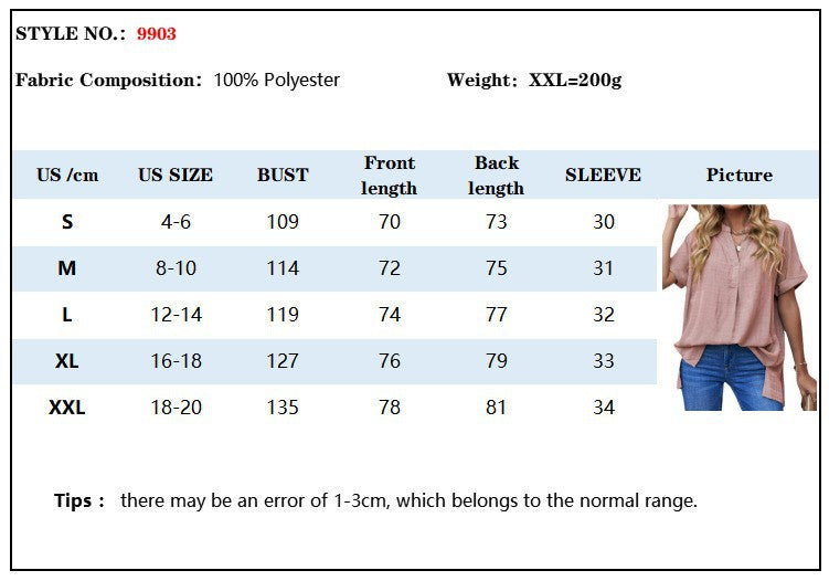 2025 Summer Women's V-Neck Short Sleeve Striped Loose Plaid Shirt