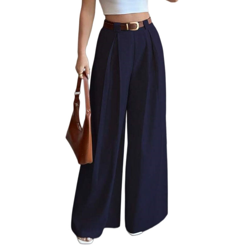 Women's High Waist Pleated Wide Leg Dress Pants