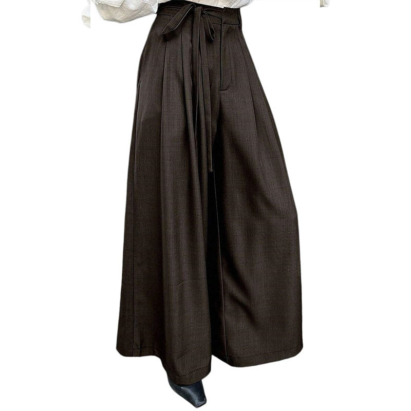 Women's Vintage Tie Waist Wide Leg Palazzo Pants