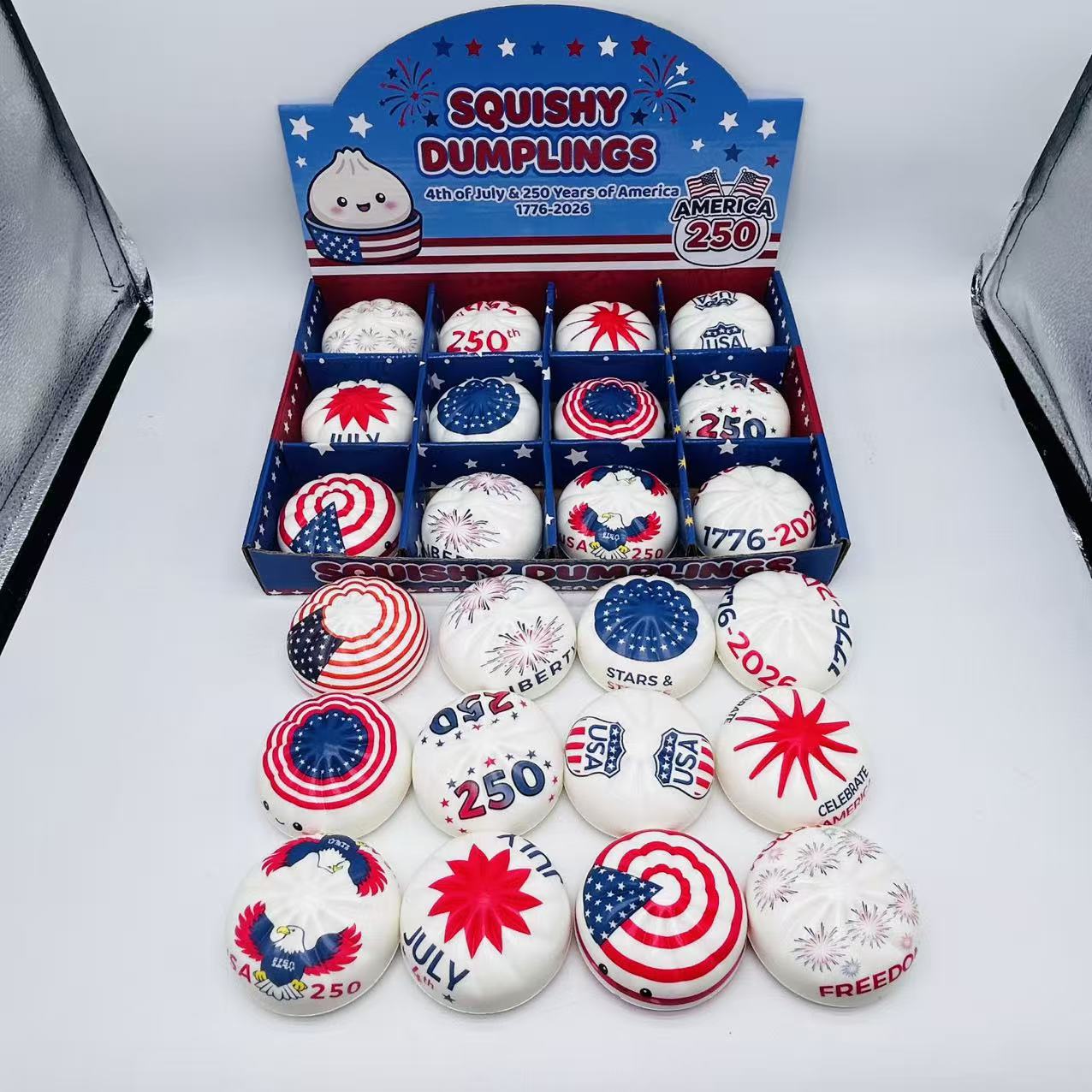 4th of July Dumpling Shape Squishy Patriotic Foam Stress Toy