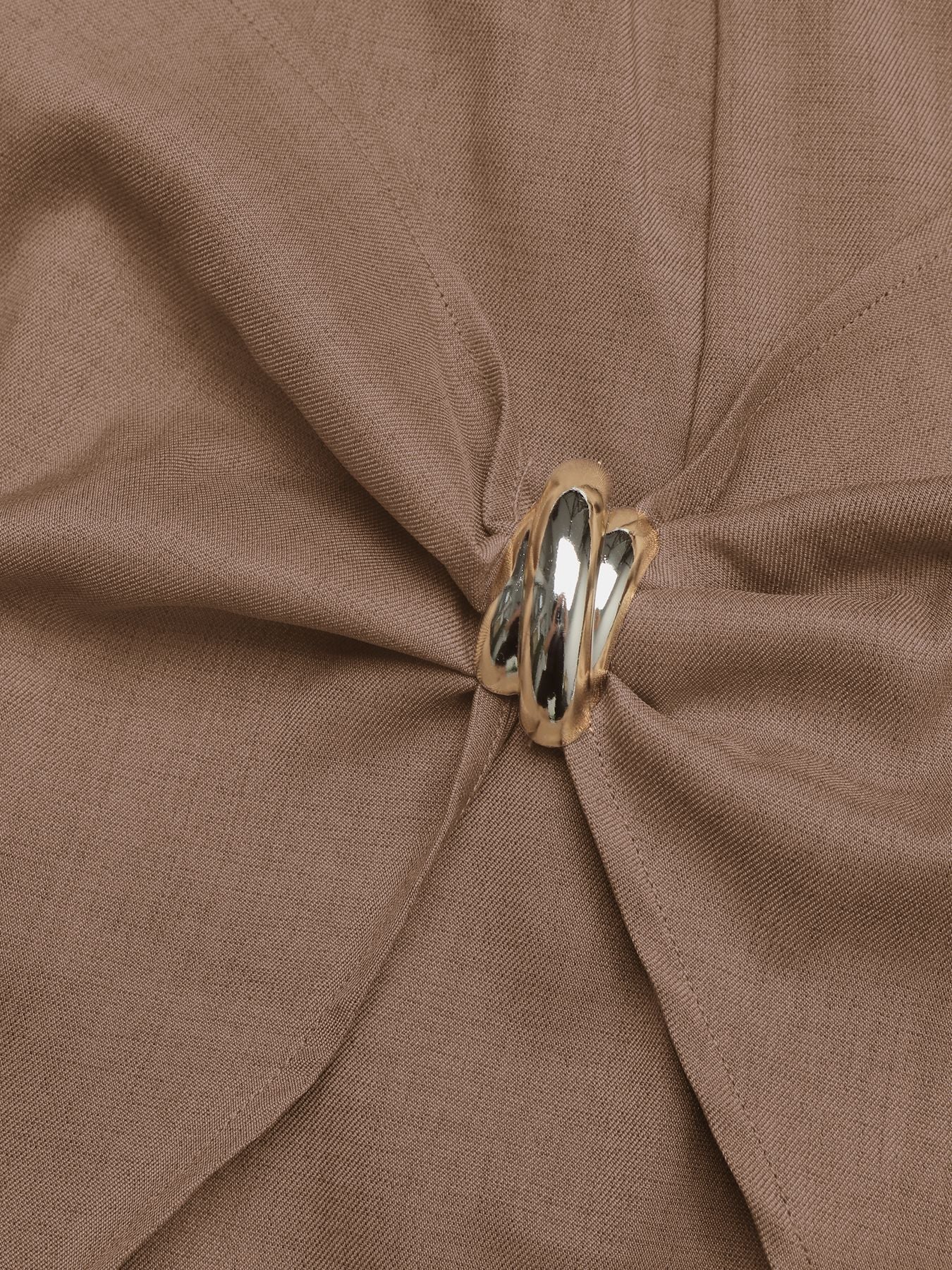 Wrap Skort High Waist Metal Ring Twist Mini Skirt