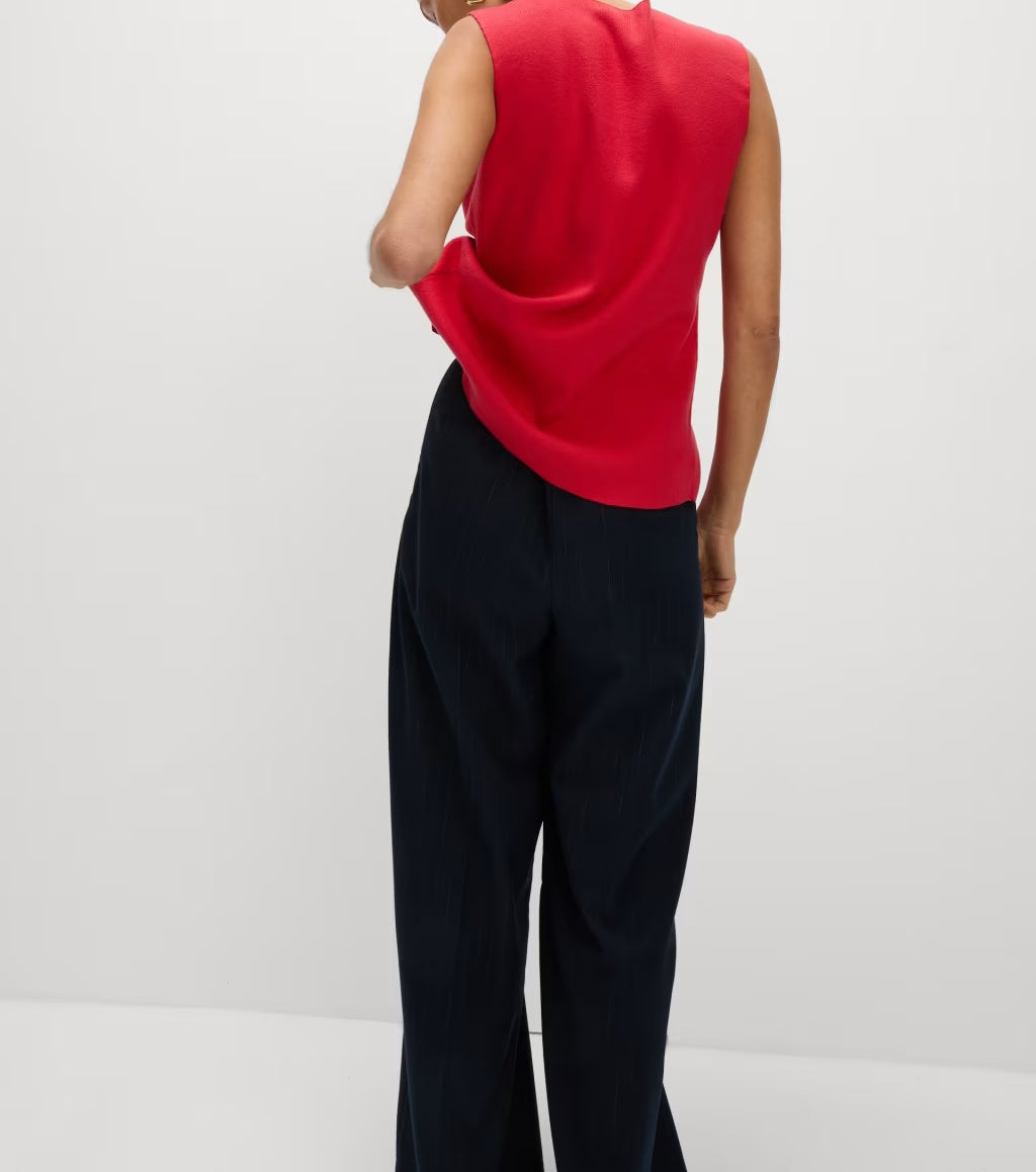 Women's Soft Knit V-Neck Button-Front Slim Waistcoat Vest