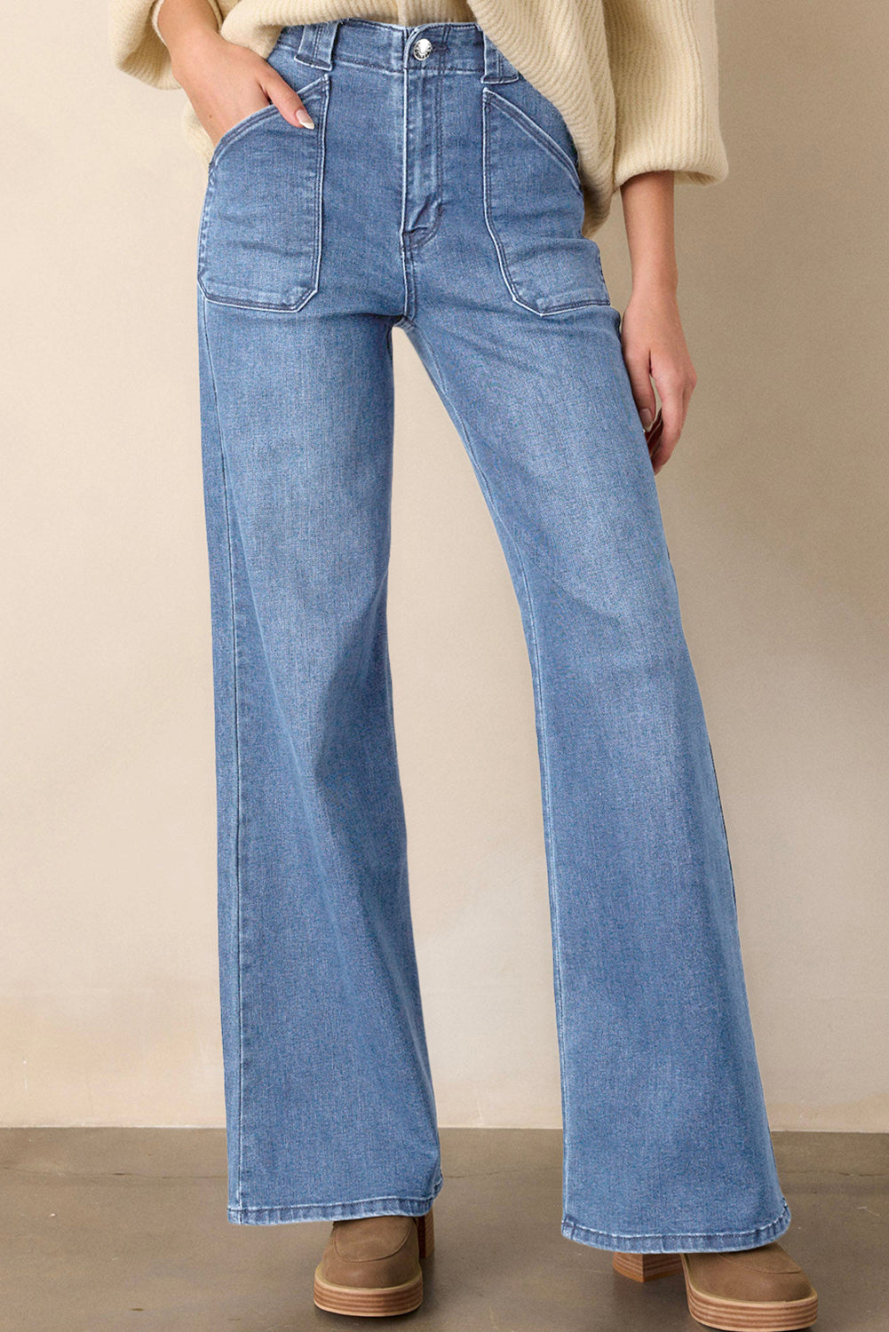 Dirty blue Daily Fashion Straight Leg Mid-rise Shift Jeans