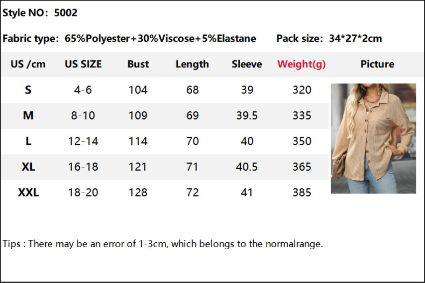 Waffle Knit Button-Up Shirt – Casual Fall Essential