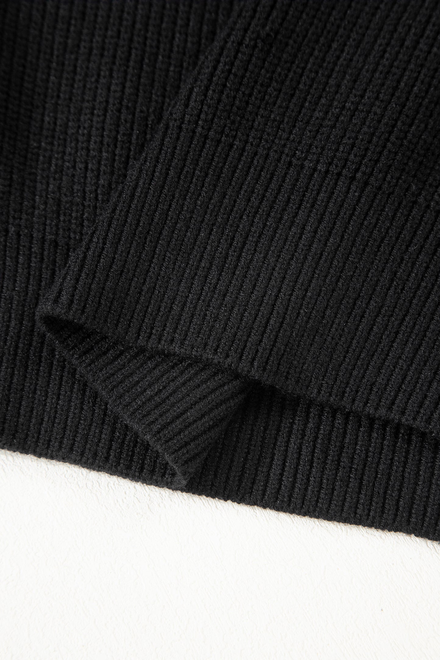 Red Dahlia Ribbed Knit Ribbon Knot Backless Drop Shoulder Sweater