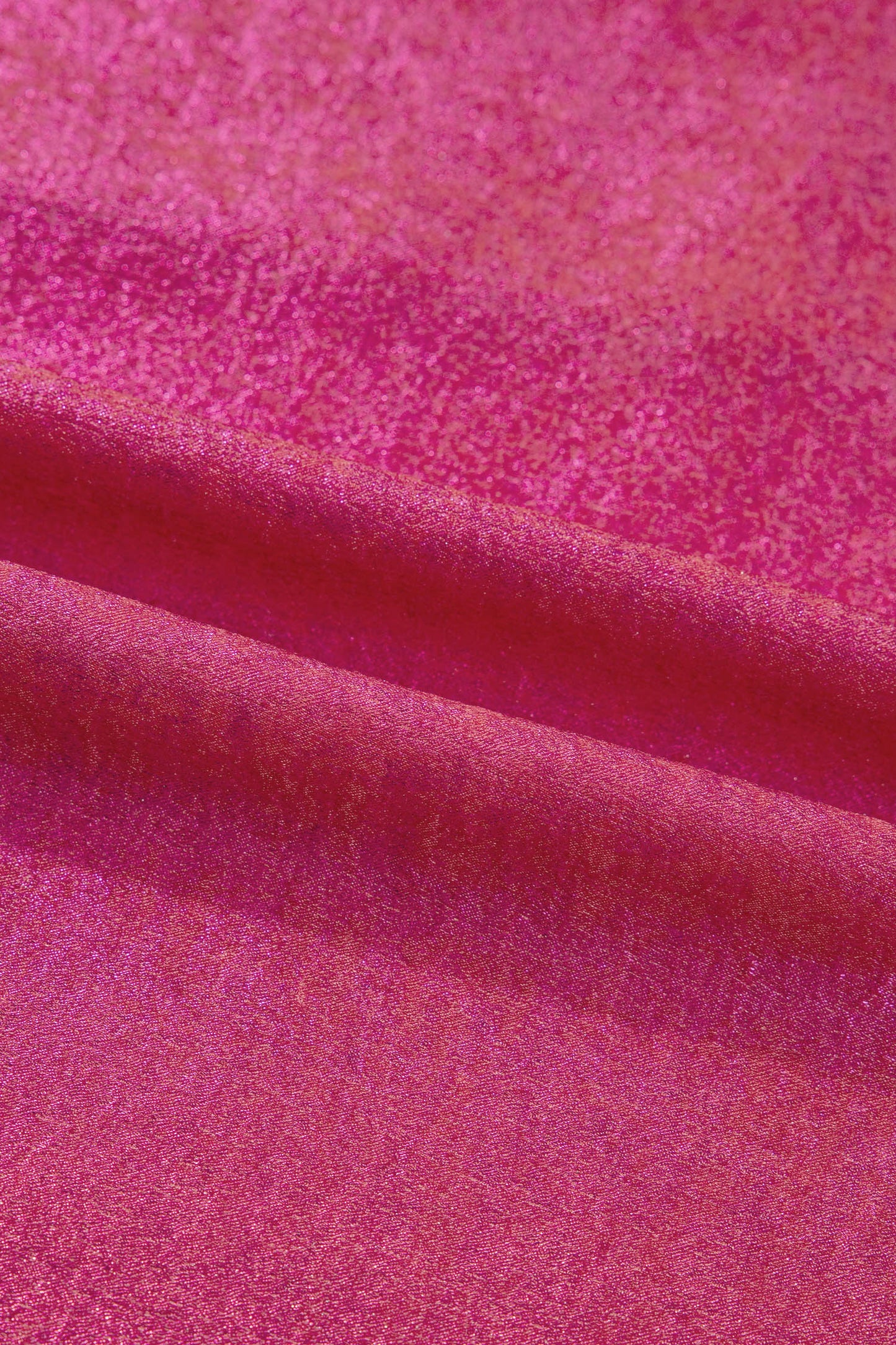 Strawberry Pink Collared V Neck Half Sleeve Metallic Top