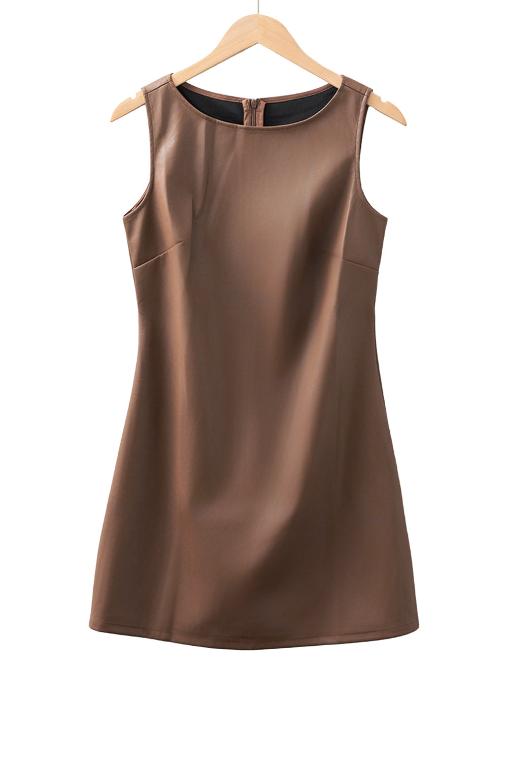 Black Vegan Leather Sleeveless Mini Dress