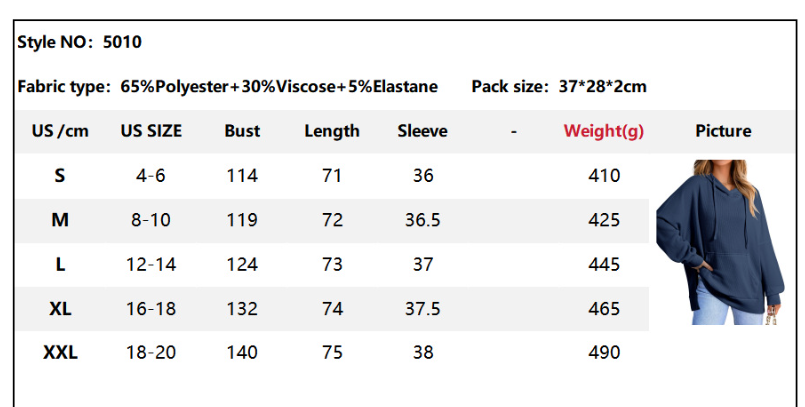 Oversized Waffle Knit Hoodie Sweatshirt for Women