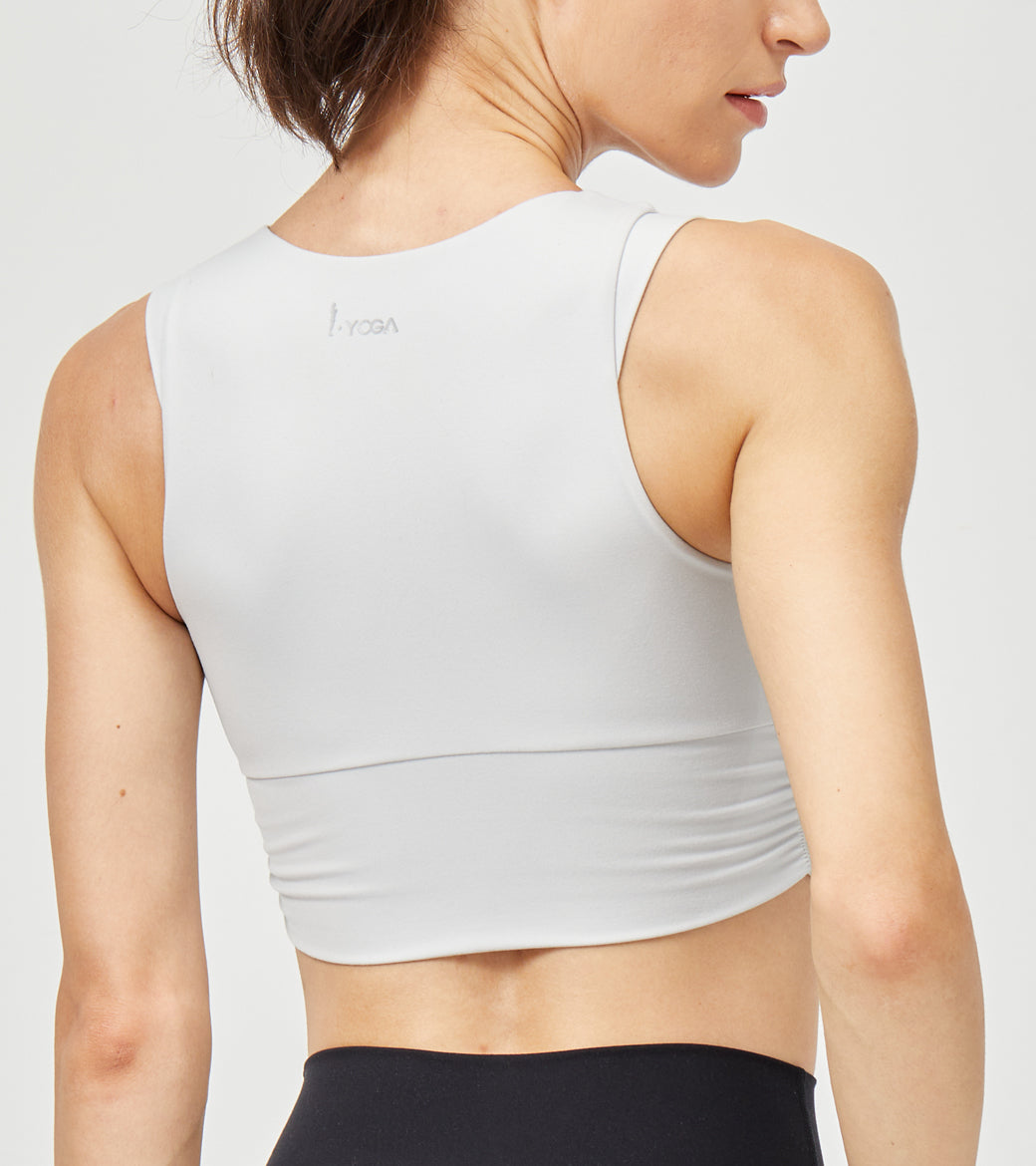 LOVESOFT Women's White Lycra Fitness Bra Yoga Top