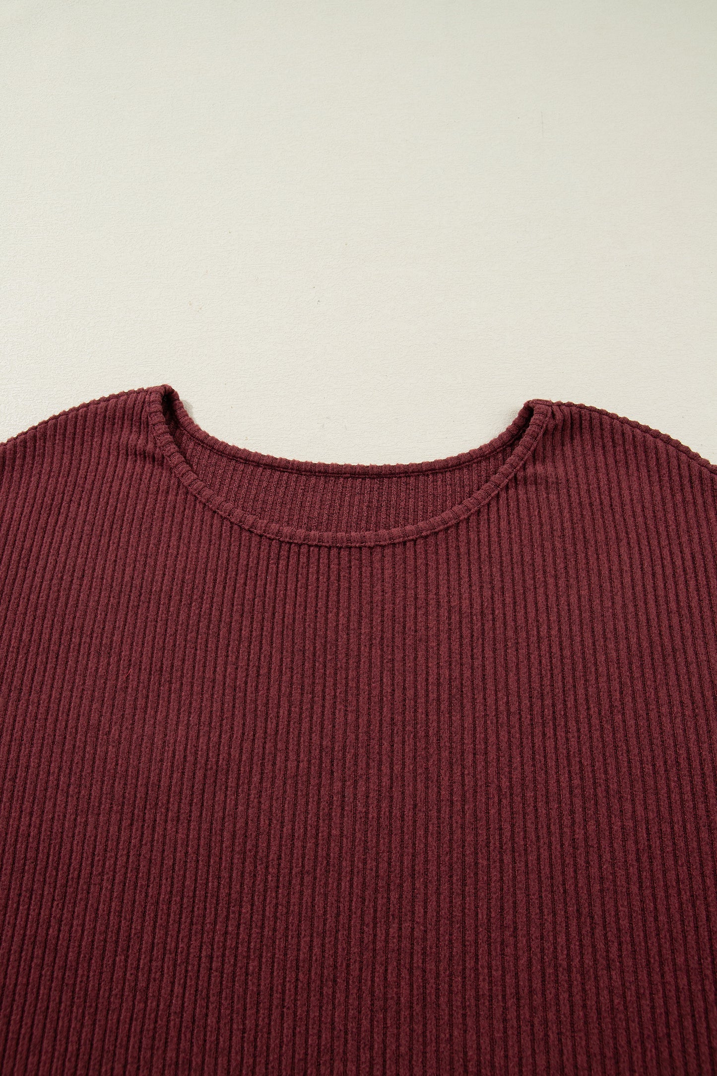 Wild Ginger Plus Size Ribbed Button Decor Long Sleeve Loose Top