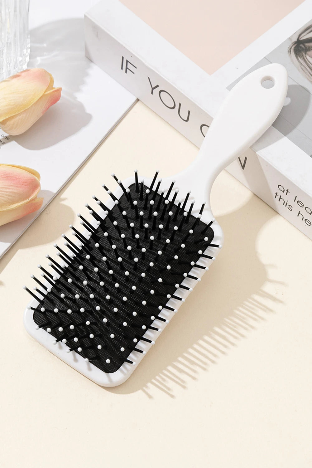 Iceland Blue Flower Bow Print Large Paddle Air Cushion Comb