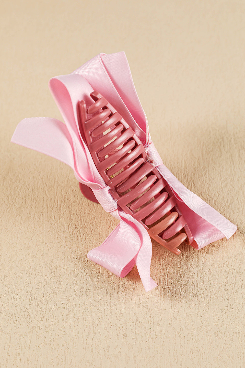 Solid Color Bow Decor Large Hair Claw Clip
