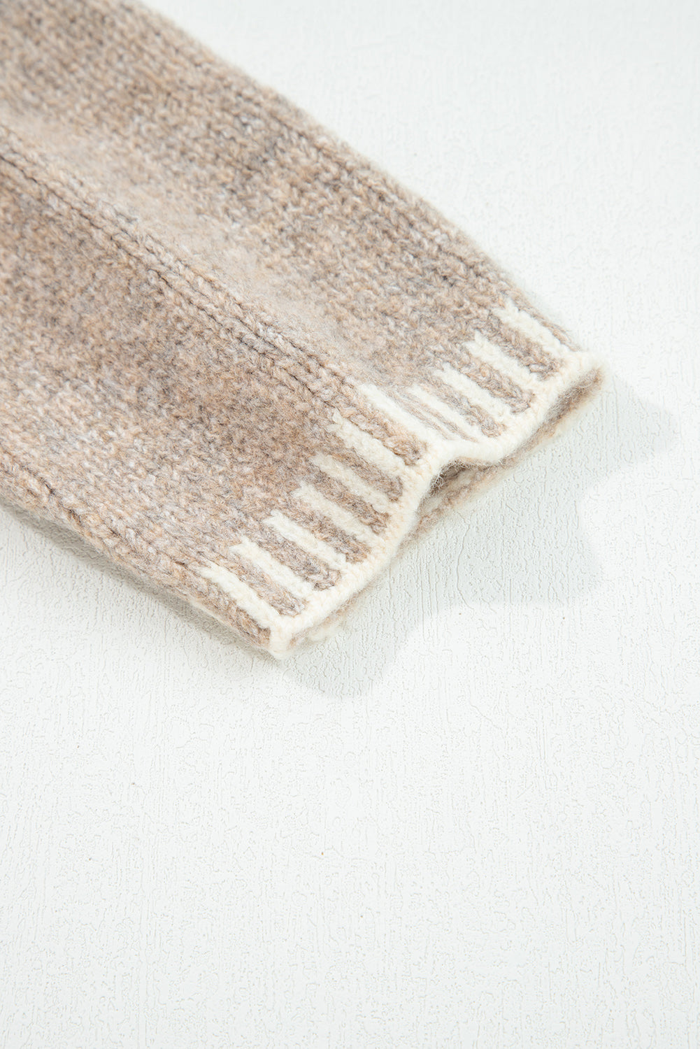 Pale Khaki Tied Front Drop Shoulder Chunky Casual Cardigan