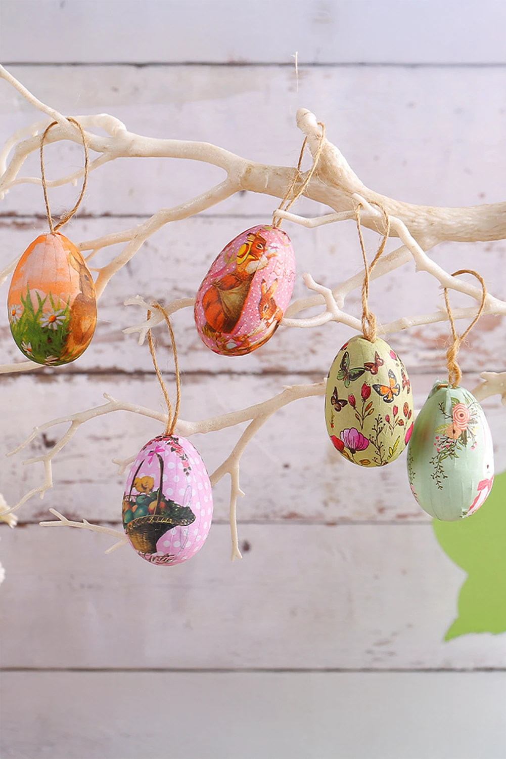 Bonbon 6pcs/set Easter Egg Hanging Home Decoration with Basket
