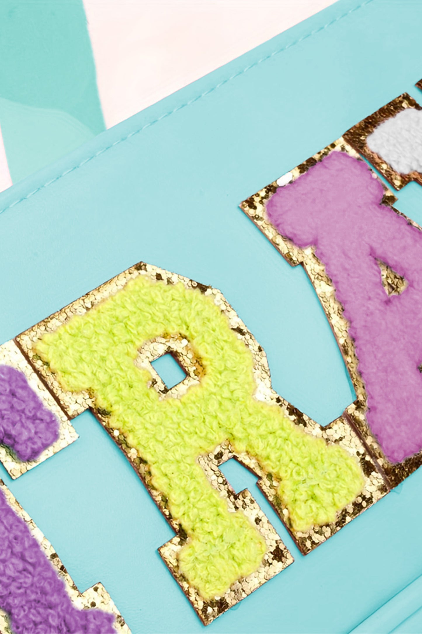 Parchment TRAVEL Chenille Letter Clear PVC Makeup Bag