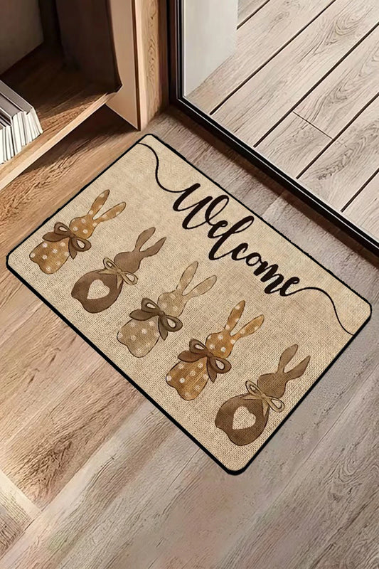 shop similar  Light French Beige Easter Themed Rabbit Welcome Doormat