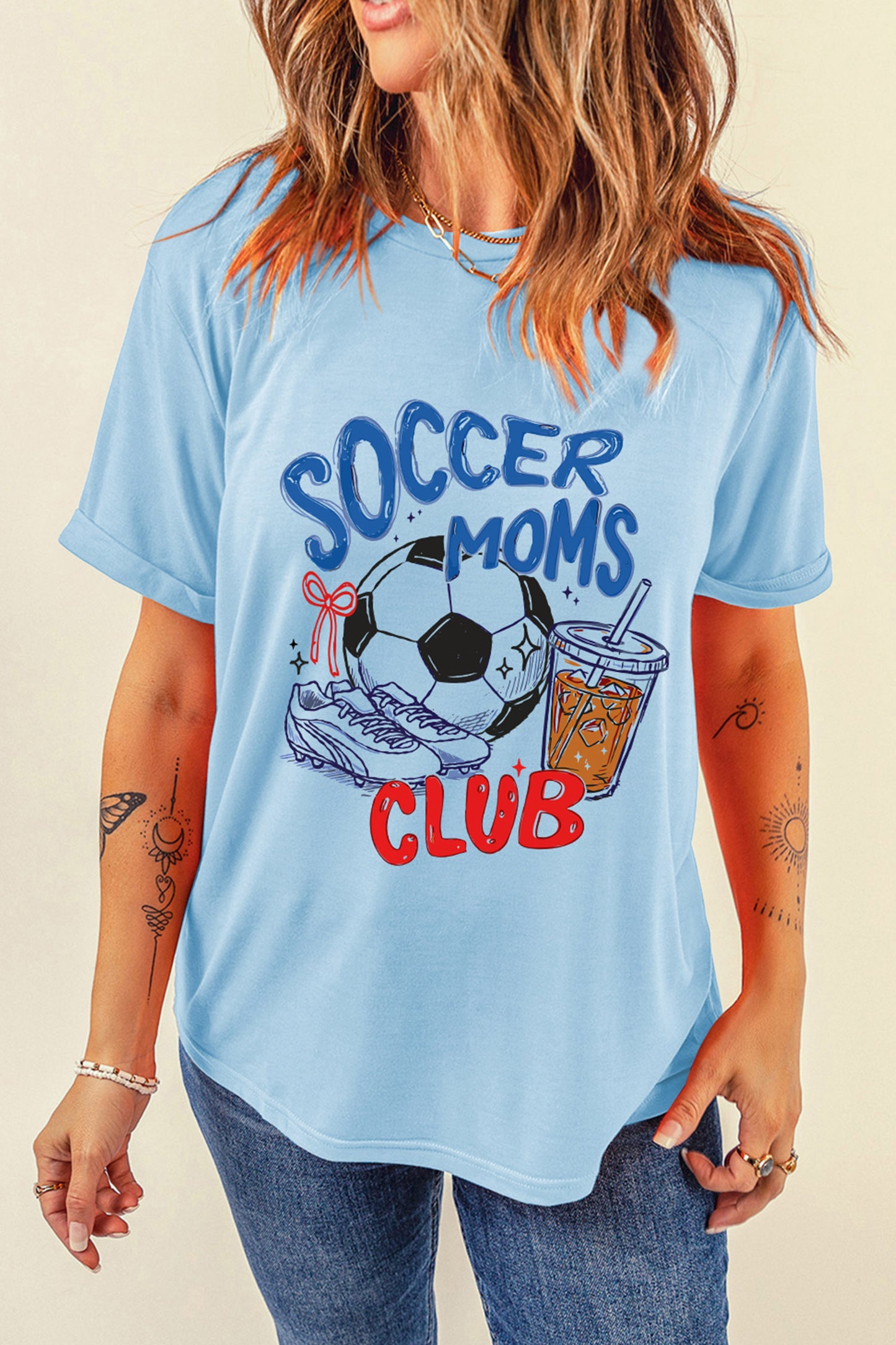Soccer Graphic Cotton Tee Trendy Game Day Fan Top