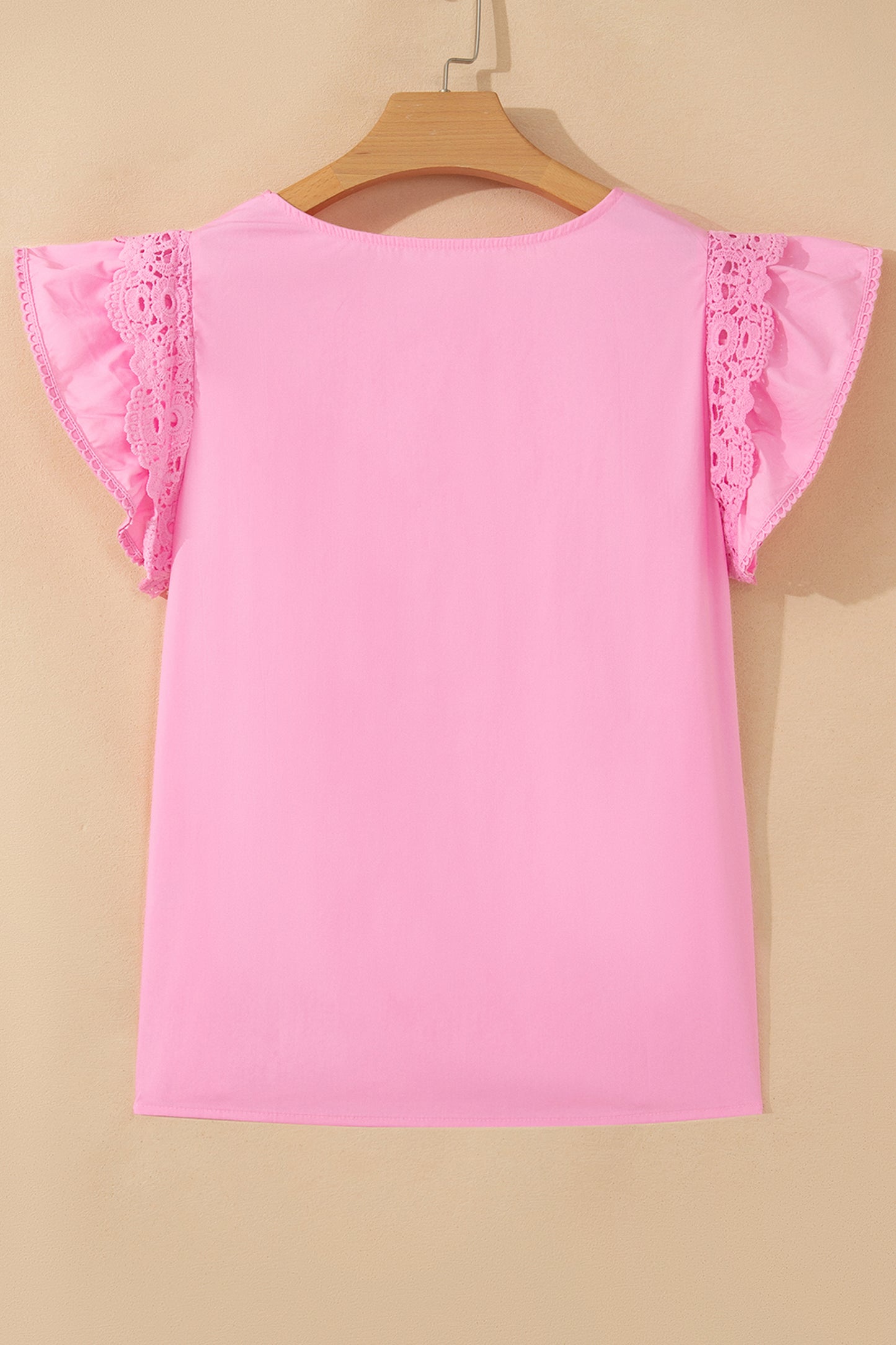Lace Flutter Sleeve Blouse Lyocell Boutique Summer Top