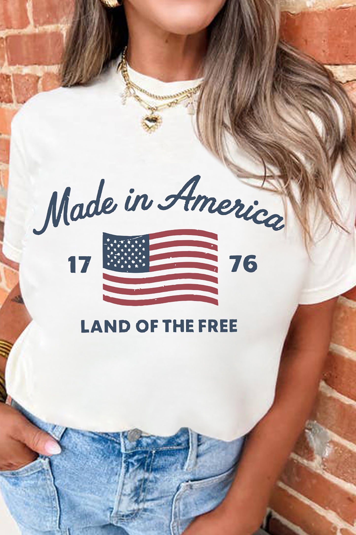 Flag Cotton Blend Graphic Tee Patriotic Boutique