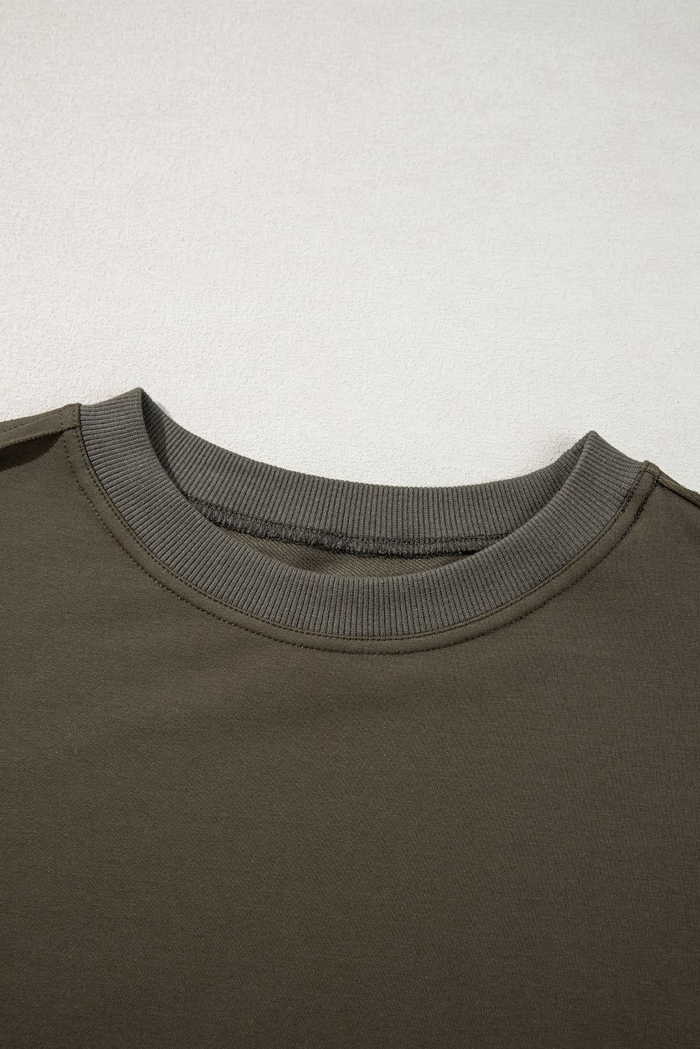 Pale Khaki Sweatshirt Poplin Mini Dress