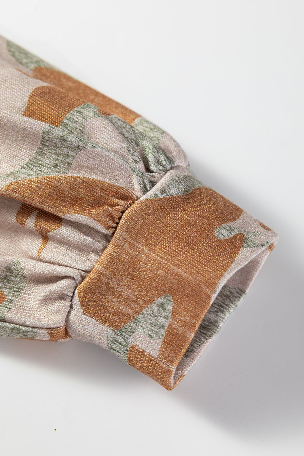 Multicolour Retro Camouflage Print Exposed Seam Patchwork Drop Shoulder Sweatshirt