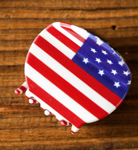 Dark Blue Independence Day Flag Pattern Hair Claw