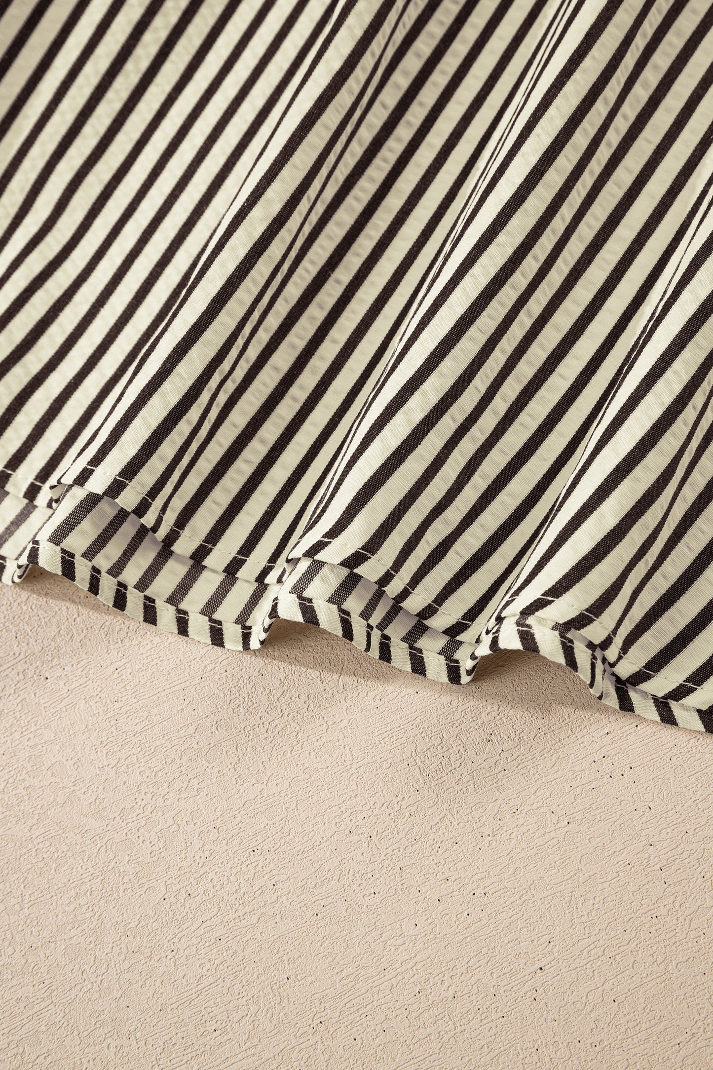 Green Stripe V Neck Zip Front Cinched High Waist Midi Dress